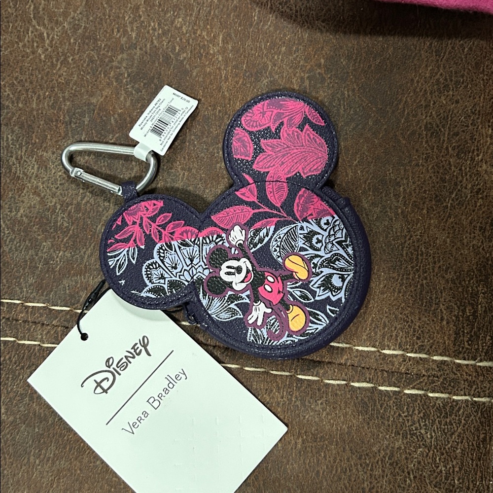 Vera Bradley Disney Mickey Mouse Pink Floral Pouch
